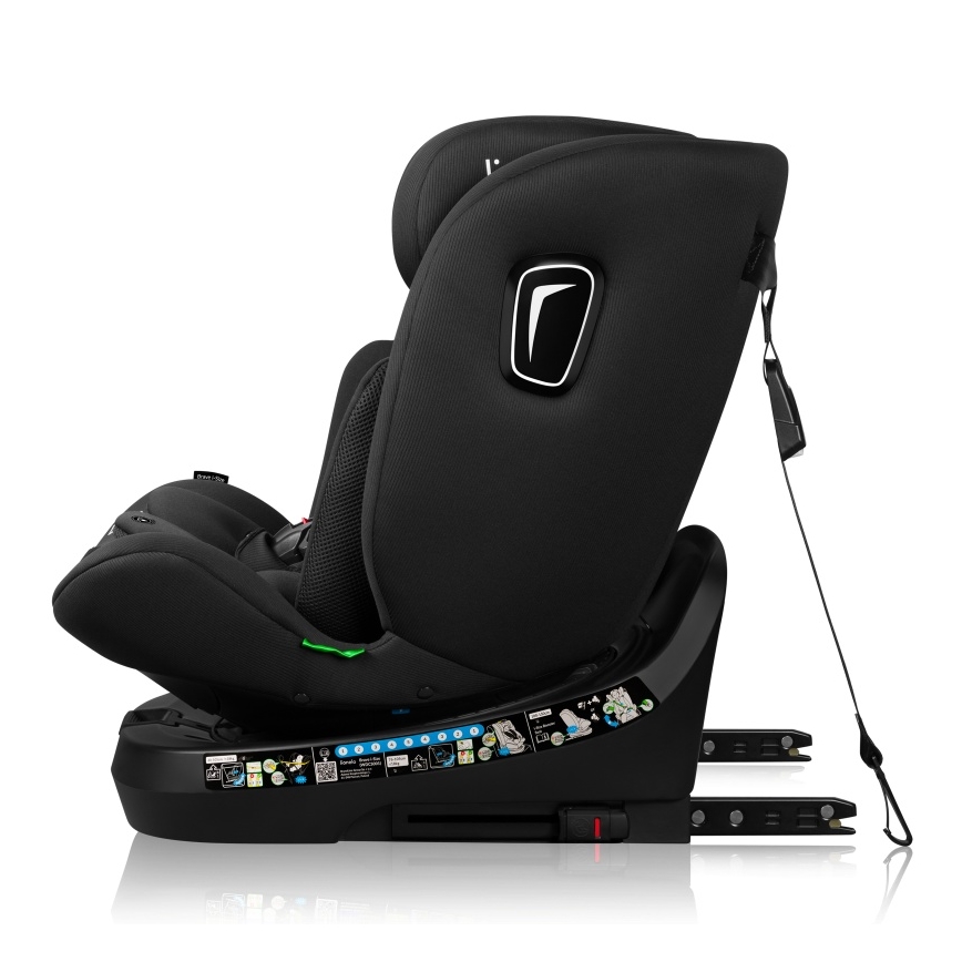 Lionelo - Bērnu autosēdeklis ar bāzi, pagriezams BRAVE i-Size 40-150 cm Black Carbon