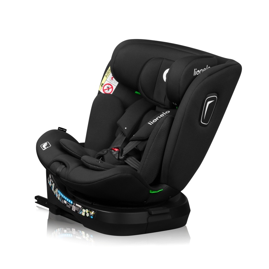 Lionelo - Bērnu autosēdeklis ar bāzi, pagriezams BRAVE i-Size 40-150 cm Black Carbon