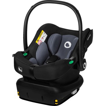 Lionelo - Bērnu autosēdeklis ar pagriežamu bāzi ASTRID SET i-Size 40-87 cm Melns/gaiši pelēks