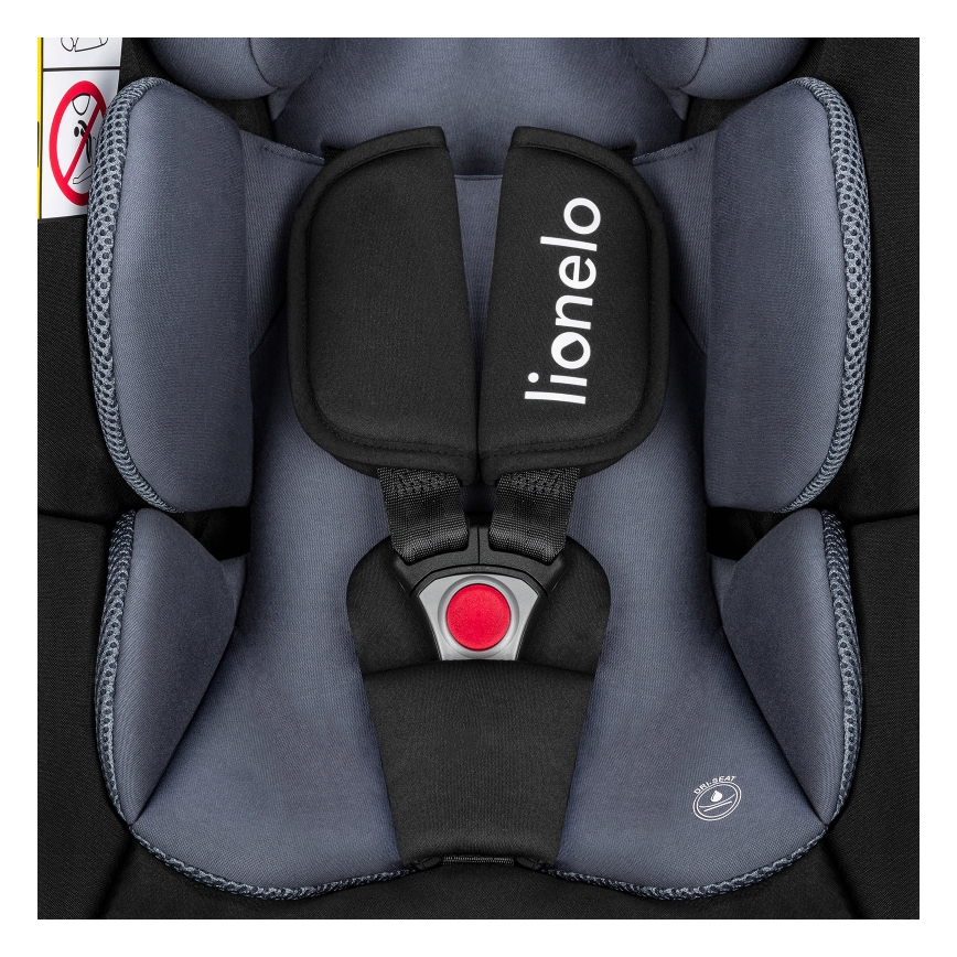 Lionelo - Bērnu autosēdeklis ar pagriežamu bāzi ASTRID SET i-Size 40-87 cm Melns/gaiši pelēks
