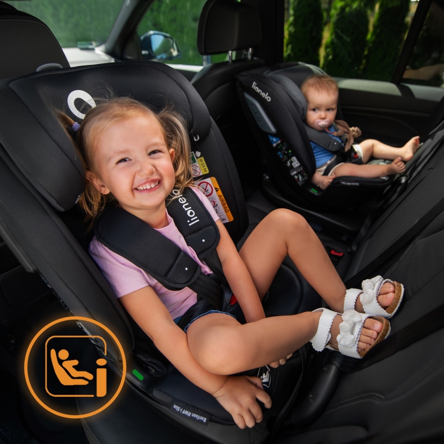 Lionelo - Bērnu autosēdeklis ar pagriežamu bāzi BASTIAAN i-Size 40-150 cm Black Carbon
