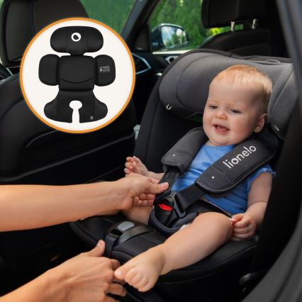 Lionelo - Bērnu autosēdeklis ar pagriežamu bāzi BASTIAAN i-Size 40-150 cm Black Carbon