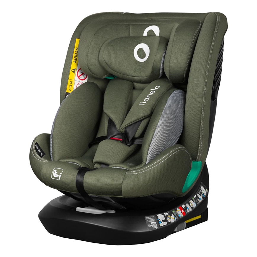 Lionelo - Bērnu autosēdeklis ar pagriežamu bāzi BASTIAAN ONE i-Size 40-150 cm Olīvzaļš