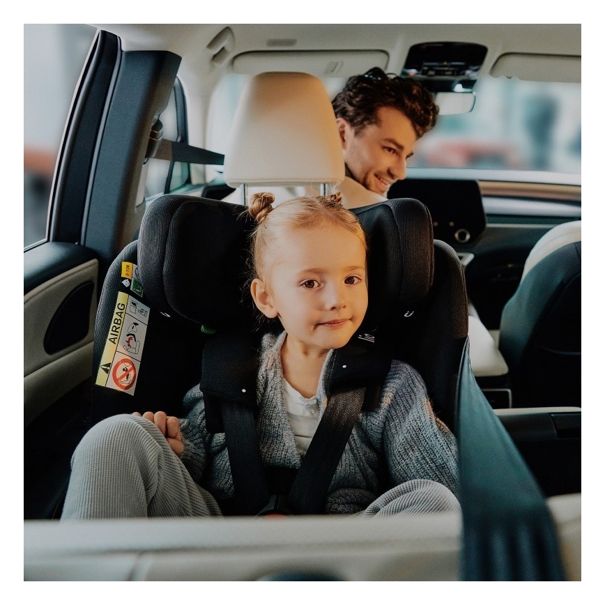 Lionelo - Bērnu autosēdeklis ar pagriežamu bāzi BRAVE i-Size 40-150 cm Black Carbon