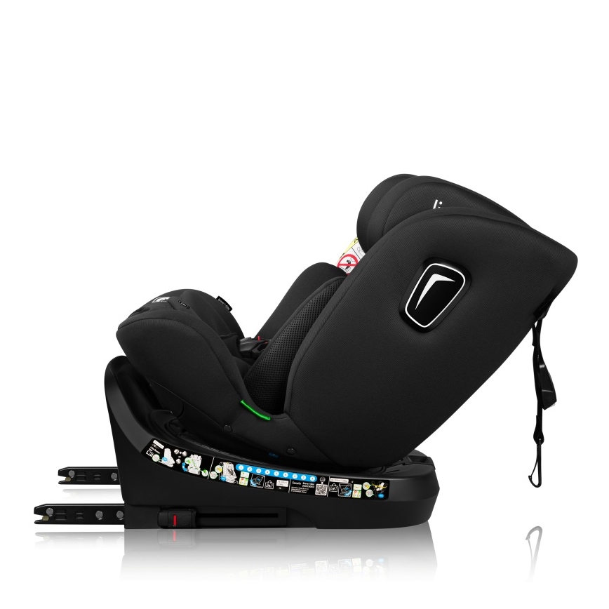 Lionelo - Bērnu autosēdeklis ar pagriežamu bāzi BRAVE i-Size 40-150 cm Black Carbon