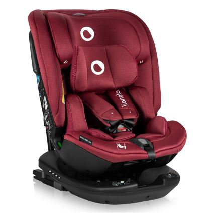 Lionelo - Bērnu autosēdeklis ar pagriežamu pamatni BASTIAAN i-Size 40-150 cm burgundijas sarkans