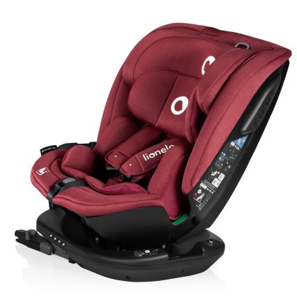 Lionelo - Bērnu autosēdeklis ar pagriežamu pamatni BASTIAAN i-Size 40-150 cm burgundijas sarkans