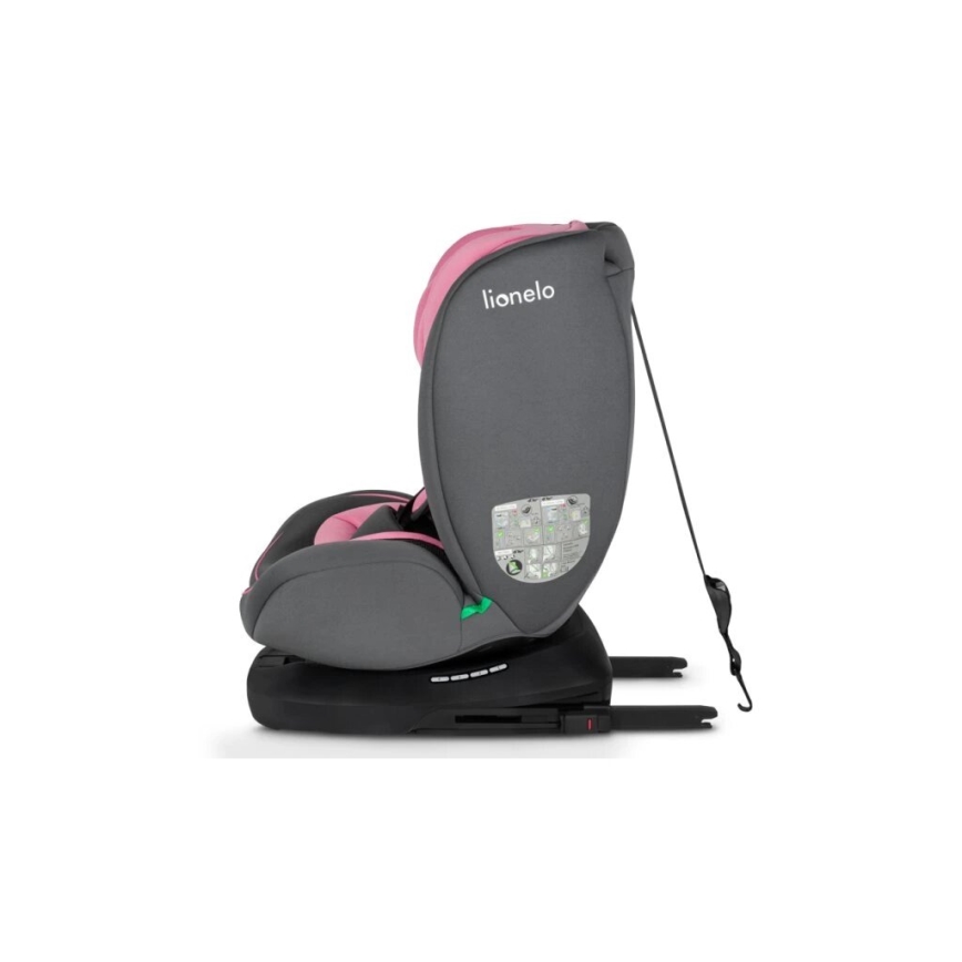 Lionelo - Bērnu autosēdeklis BASTIAAN i-Size 40-150 cm pelēks/rozā