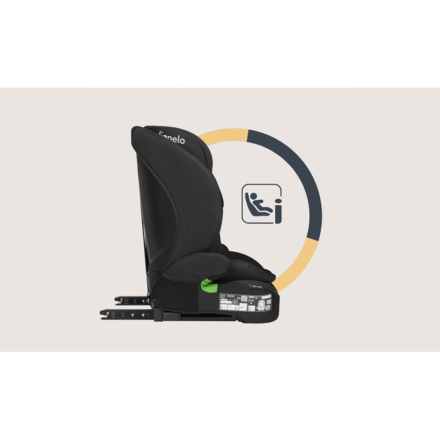 Lionelo - Bērnu autosēdeklis BILLY i-Size 76-150 cm Black Carbon