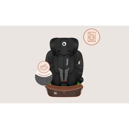 Lionelo - Bērnu autosēdeklis BILLY i-Size 76-150 cm Black Carbon