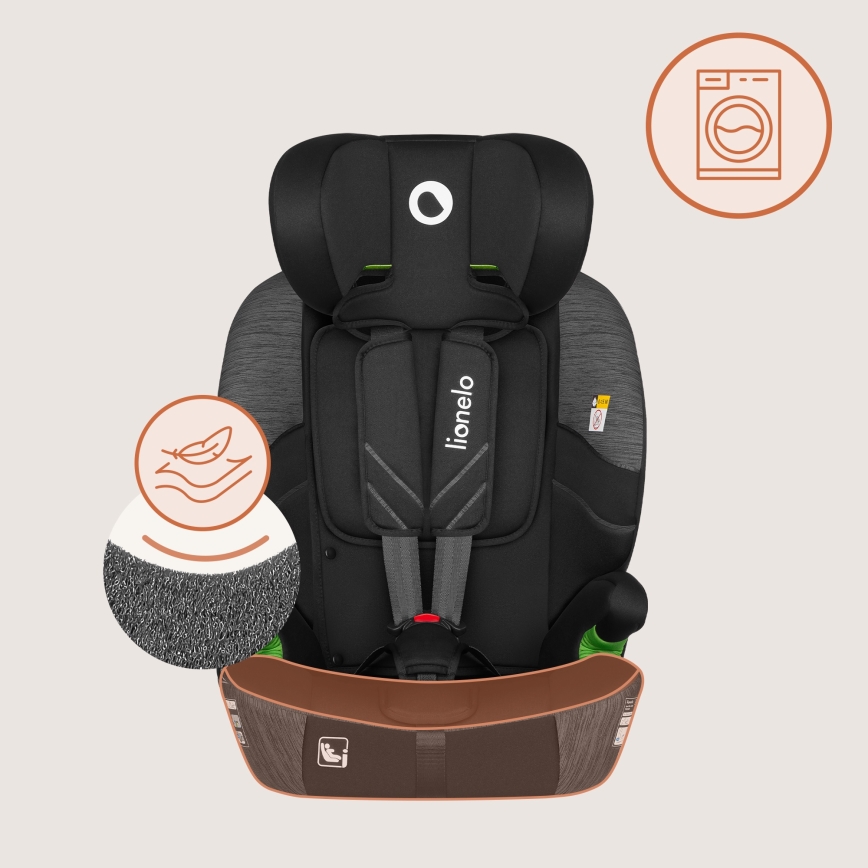 Lionelo - Bērnu autosēdeklis LEVI FIX i-Size 76-150 cm Grey Stone