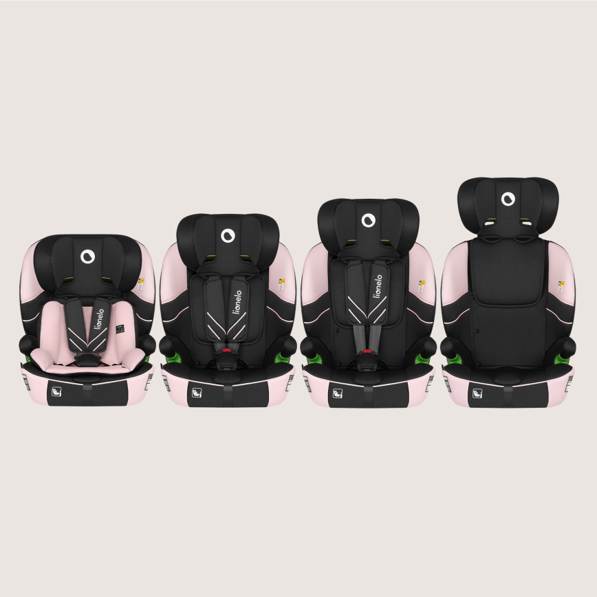 Lionelo - Bērnu autosēdeklis LEVI FIX i-Size 76-150 cm rozā