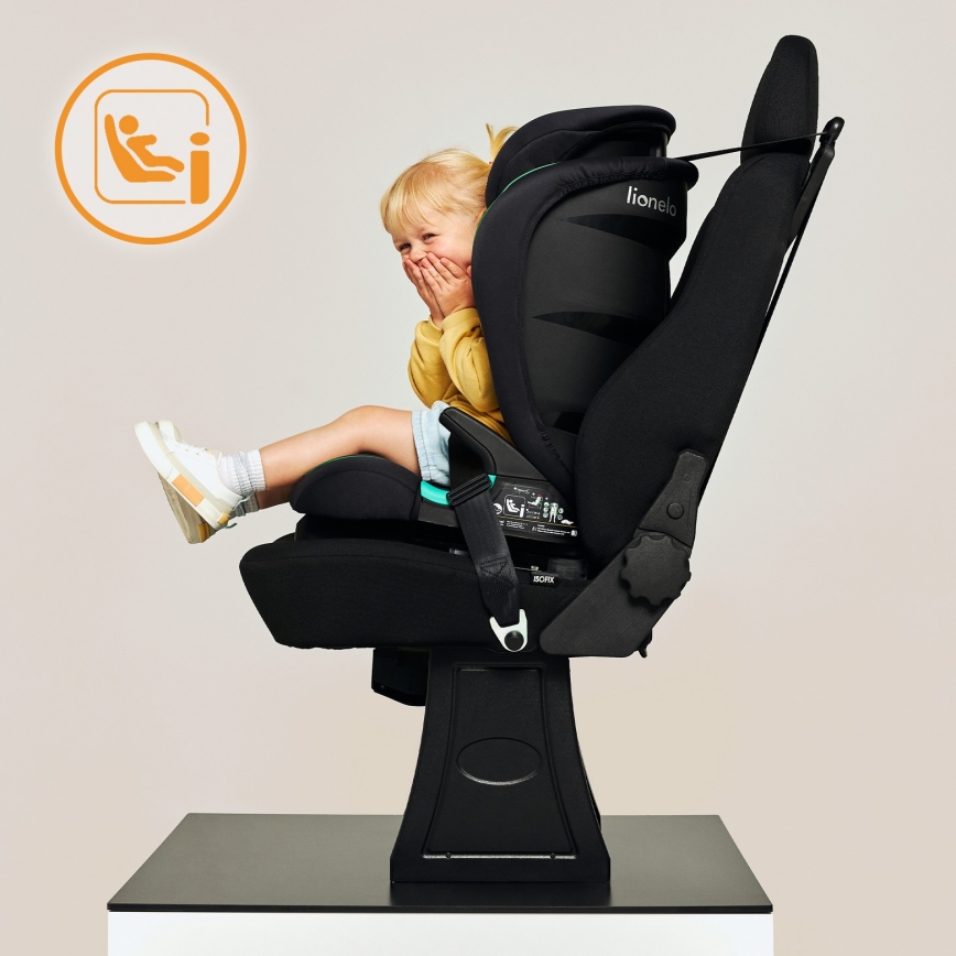 Lionelo - bērnu autosēdeklis NEAL i-Size 100-150 cm melns onikss