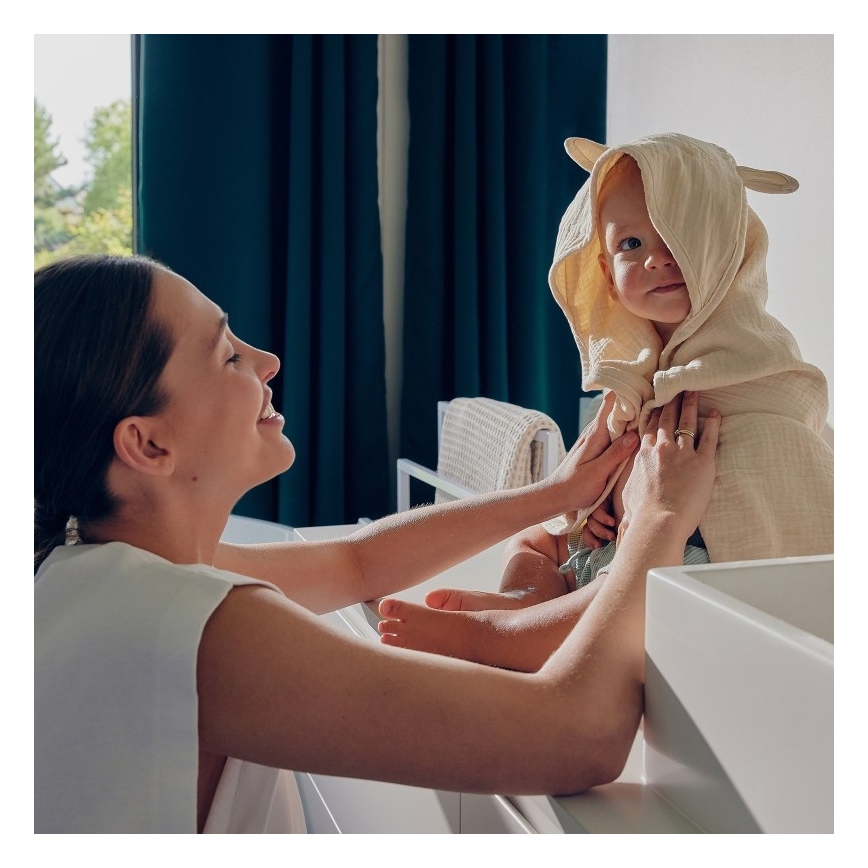 Lionelo - Bērnu dvielis ar kapuci MUSLIN HOODED TOWEL Bežs Kafija