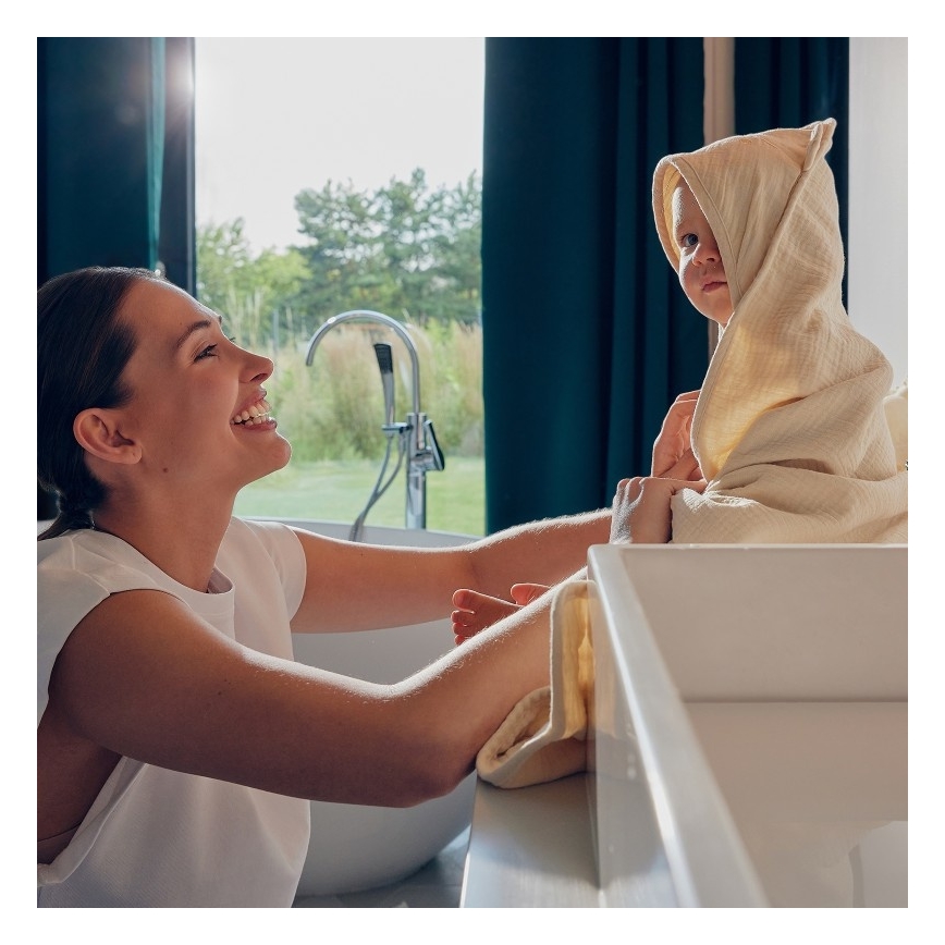 Lionelo - Bērnu dvielis ar kapuci MUSLIN HOODED TOWEL Bežs Kafija