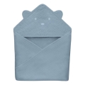 Lionelo - Bērnu dvielis ar kapuci MUSLIN HOODED TOWEL Grey Sky