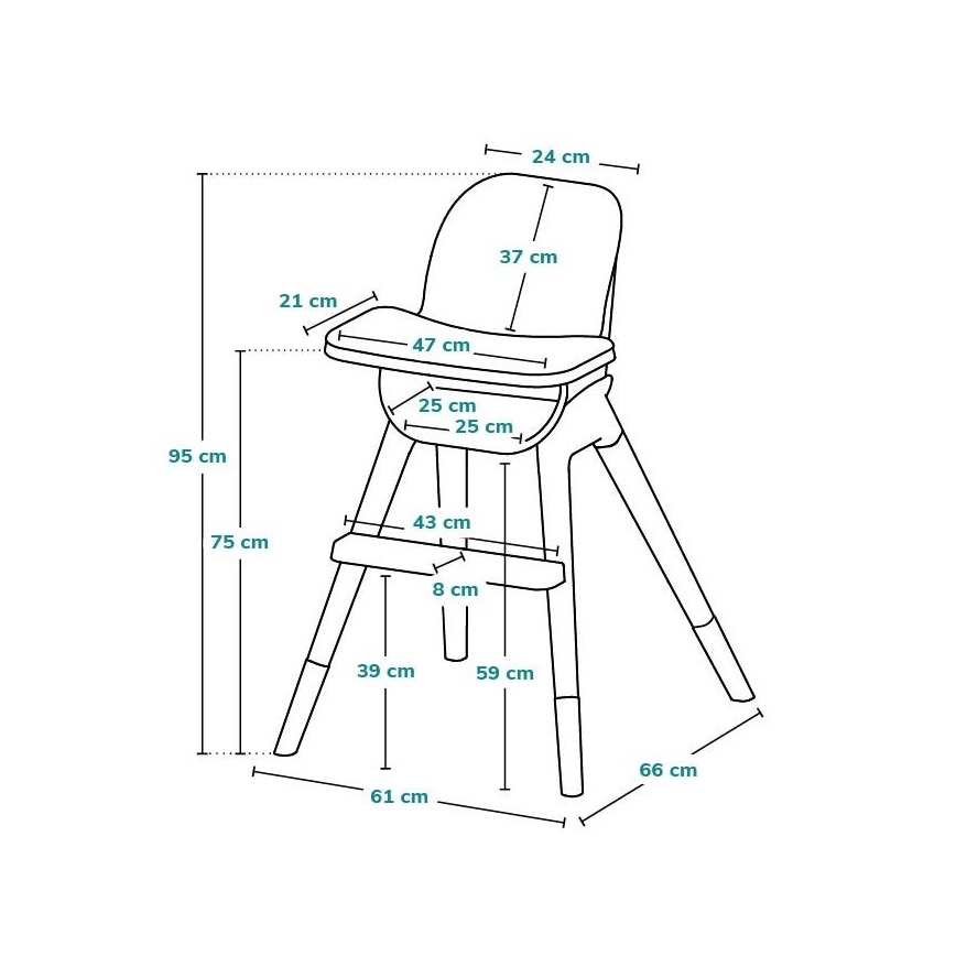 Lionelo - Bērnu ēdamkrēsls 2 vienā MONA Black Onyx