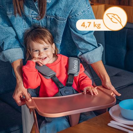 Lionelo - Bērnu ēdamkrēsls 2v1 KOEN Pink Rose