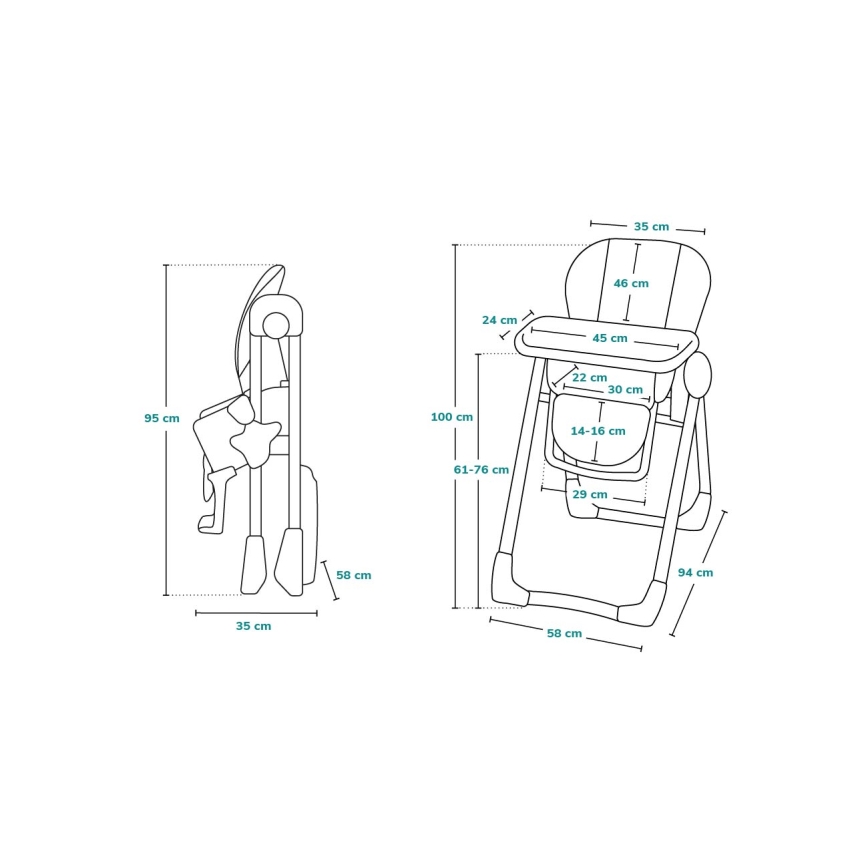 Lionelo - Bērnu ēdamkrēsls ZANNA pelēks