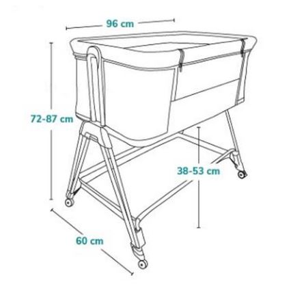 Lionelo - Bērnu gultiņa 2in1 LUNA pelēka