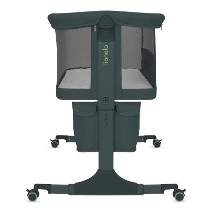 Lionelo - Bērnu gultiņa 3-in-1 JODIE, zaļa/grafīta