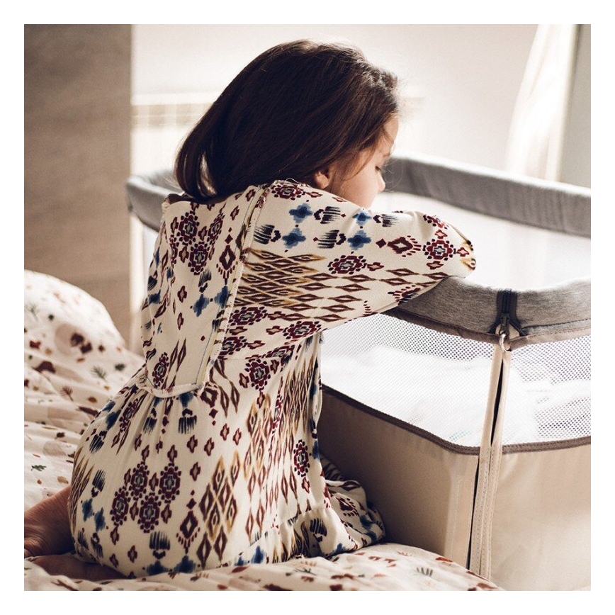 Lionelo - Bērnu gultiņa 3 vienā LEONIE pelēka/bēša