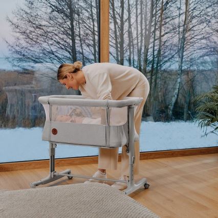 Lionelo - Bērnu gultiņa 3in1 AURORA pelēka