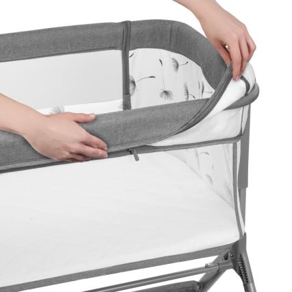 Lionelo - Bērnu gultiņa 3in1 LEONIE PLUS pelēka