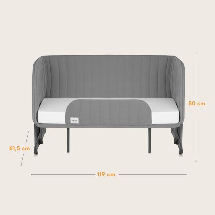 Lionelo - Bērnu gultiņa 5v1 THOMI PLUS Grey Concrete