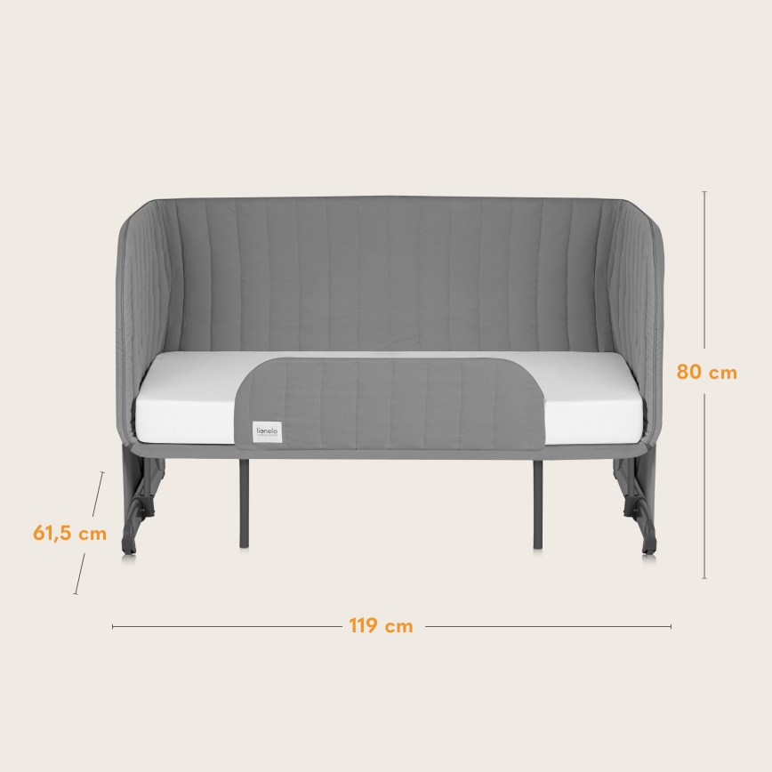 Lionelo - Bērnu gultiņa 5v1 THOMI PLUS Grey Concrete