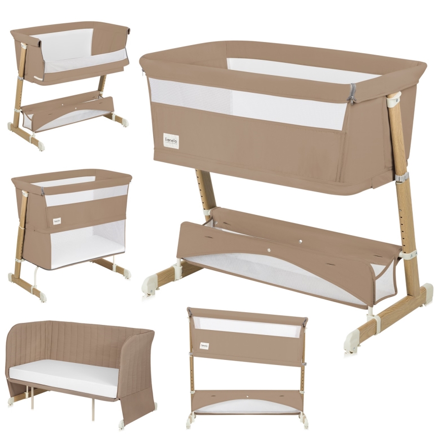 Lionelo - Bērnu gultiņa 5‑1 THOMI PLUS Beige Carmel