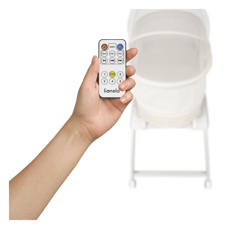 Lionelo - Bērnu gultiņa ar iebūvētu svara mērītāju CORAL White