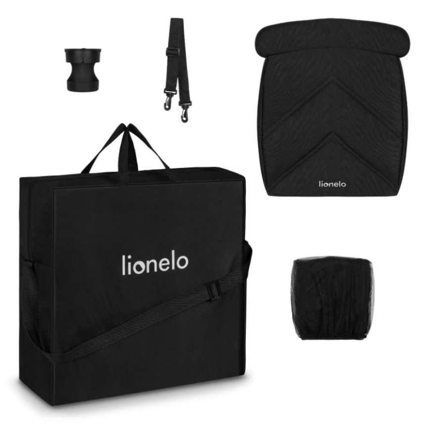 Lionelo - Bērnu ratiņi CLOE melna/pelēka