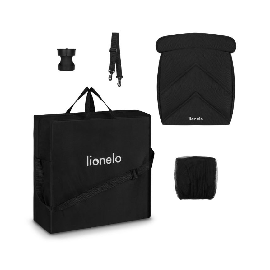 Lionelo - Bērnu ratiņi CLOE melna/zila/zelta