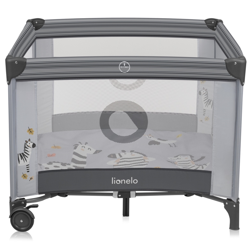 Lionelo - Bērnu rotaļu būris BONNIE Grey Stone