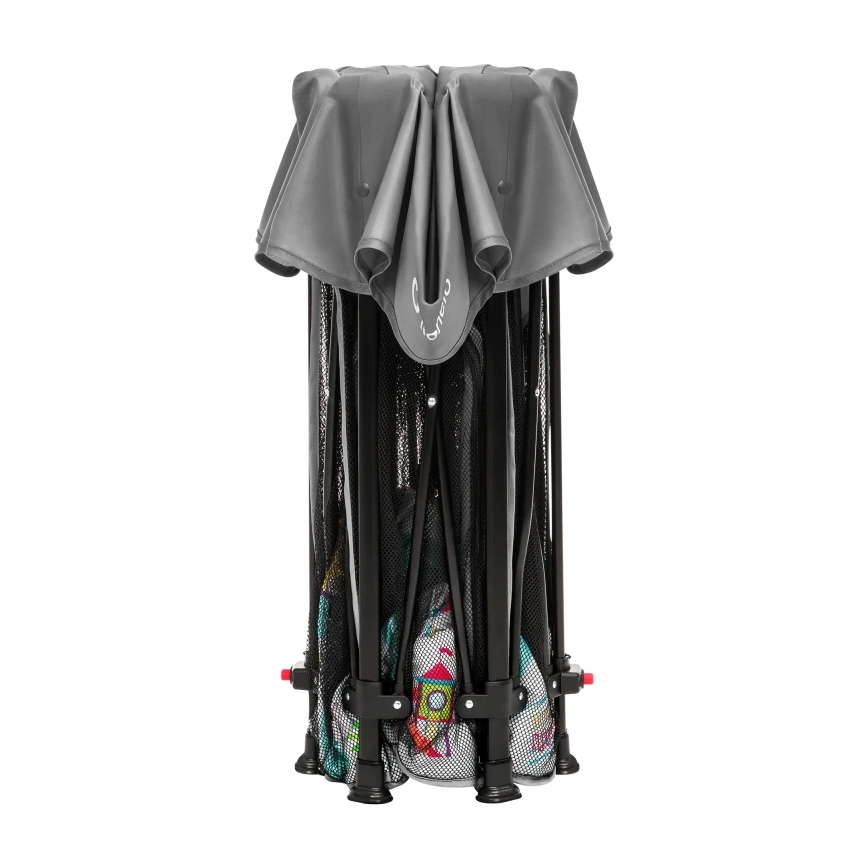 Lionelo - Bērnu rotaļu būris ROEL PLUS, pelēks, daudzkrāsains