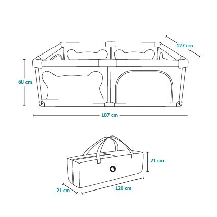 Lionelo - bērnu rotaļu būris WILLOW bēšs