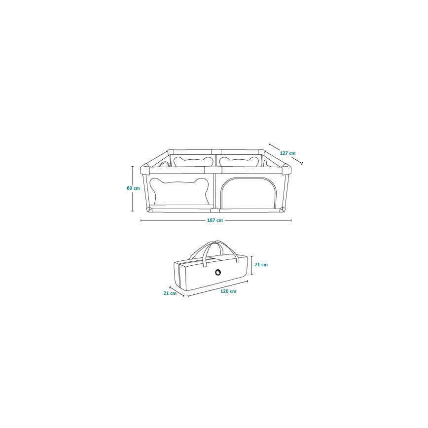 Lionelo - bērnu rotaļu būris WILLOW bēšs