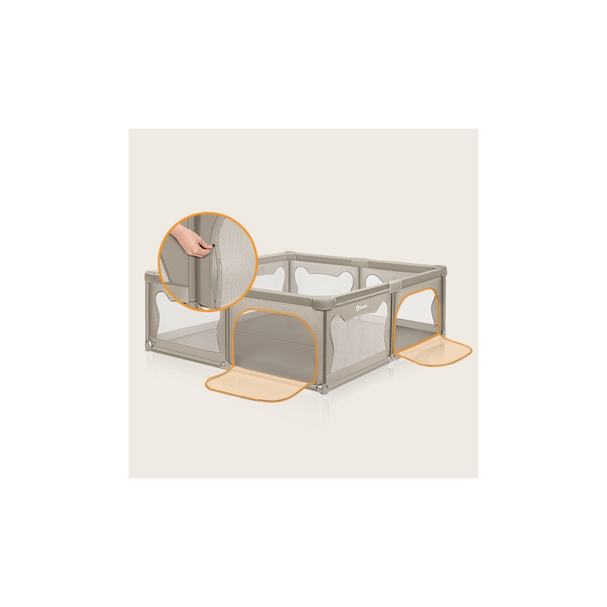 Lionelo - Bērnu rotaļu būris WILLOW XL bēšs