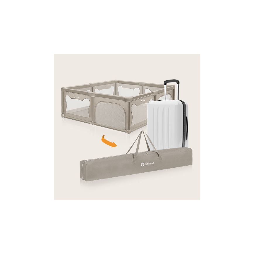 Lionelo - Bērnu rotaļu būris WILLOW XL bēšs