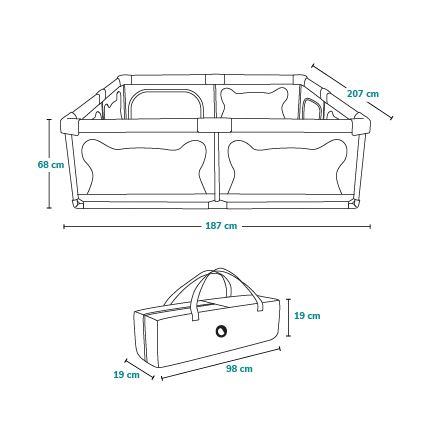 Lionelo - Bērnu rotaļu būris WILLOW XL bēšs