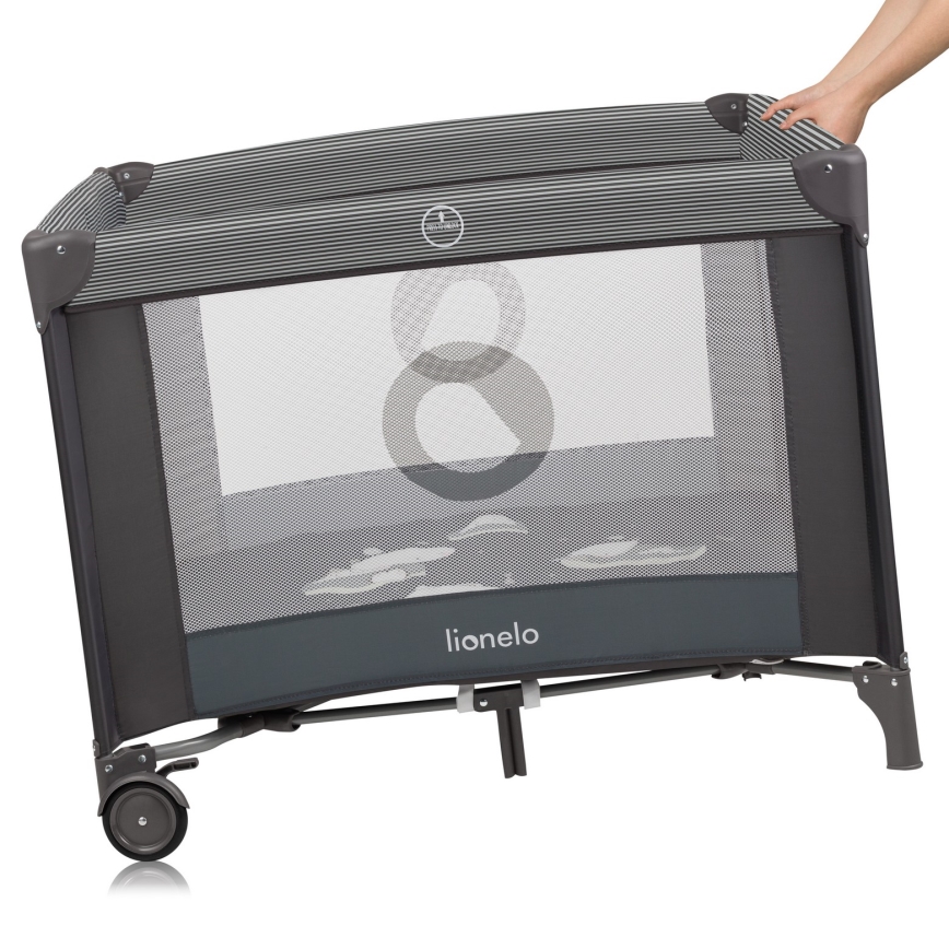 Lionelo - Bērnu rotaļu sētiņa BONNIE Grey Scandi