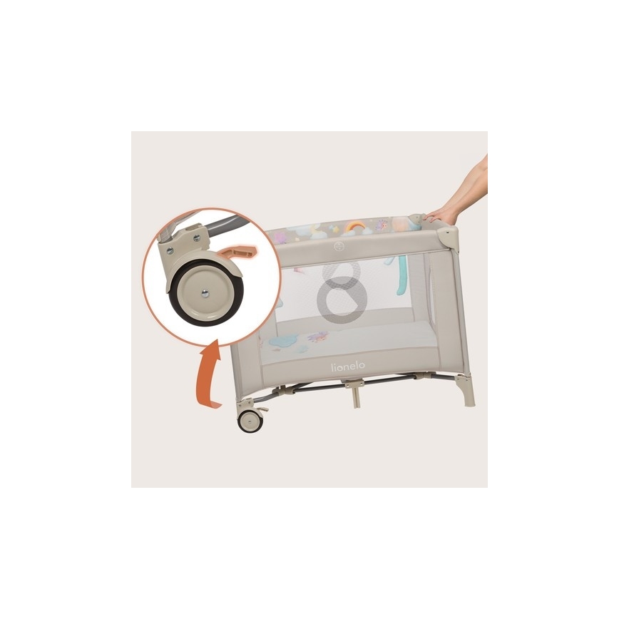 Lionelo - Bērnu rotaļu sētiņa MILLE PLUS pelēk-bēša