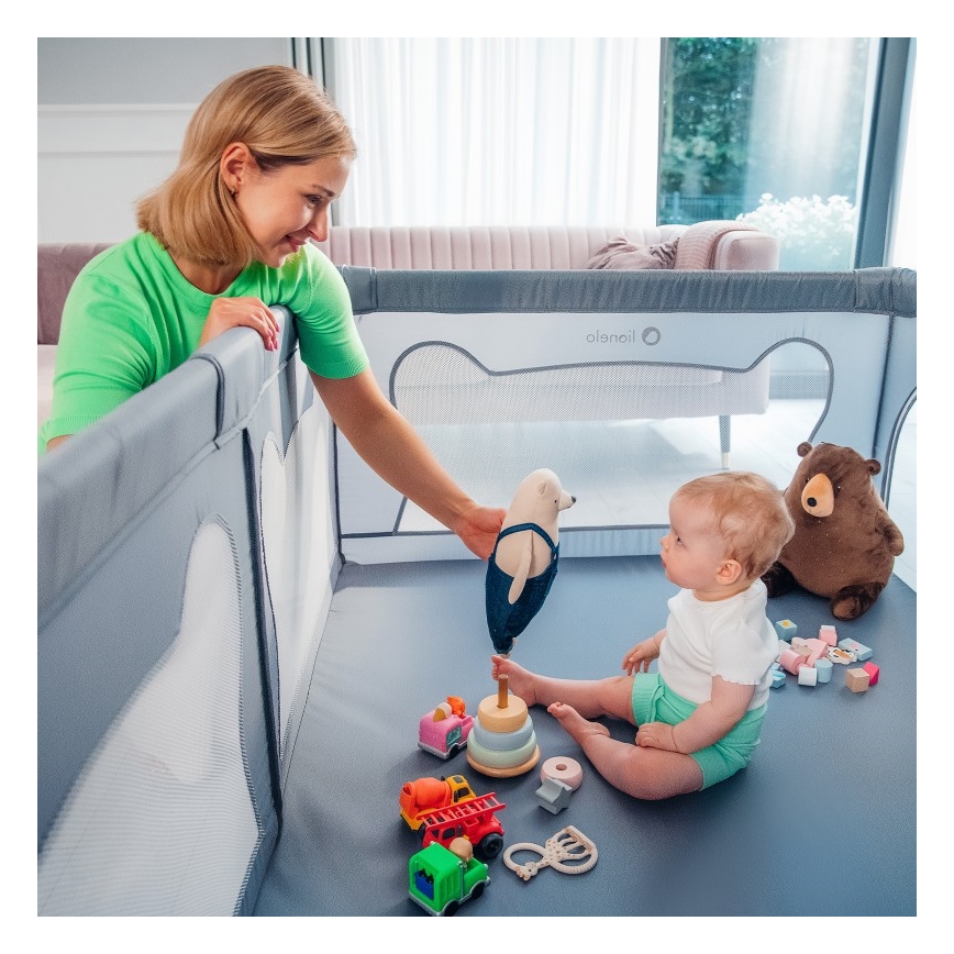 Lionelo - Bērnu rotaļu sētiņa WILLOW pelēka