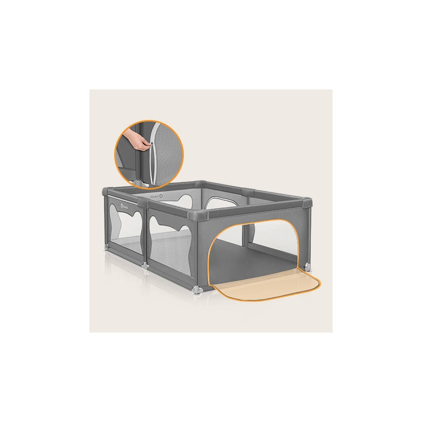 Lionelo - Bērnu rotaļu sētiņa WILLOW pelēka