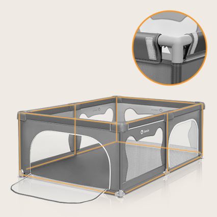 Lionelo - Bērnu rotaļu sētiņa WILLOW pelēka