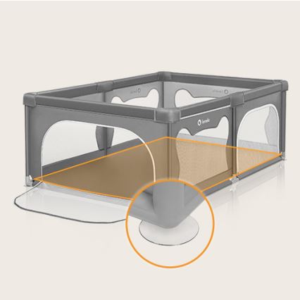 Lionelo - Bērnu rotaļu sētiņa WILLOW pelēka