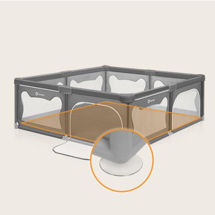 Lionelo - Bērnu rotaļu sētiņa WILLOW XL pelēka