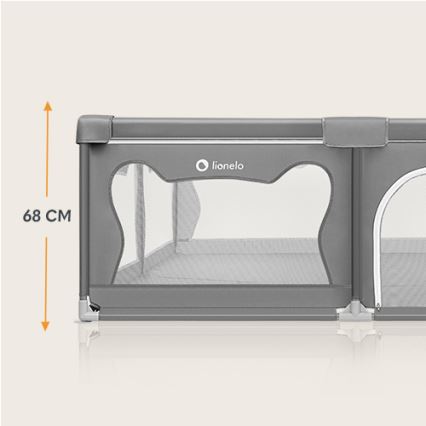 Lionelo - Bērnu rotaļu sētiņa WILLOW XL pelēka