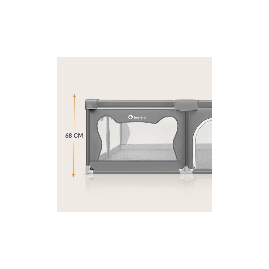 Lionelo - Bērnu rotaļu sētiņa WILLOW XL pelēka